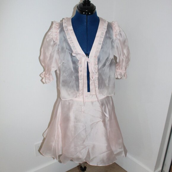 Selkie Pink The Silk Satin Paper Doll Blouse & Skirt Set - Picture 1 of 4